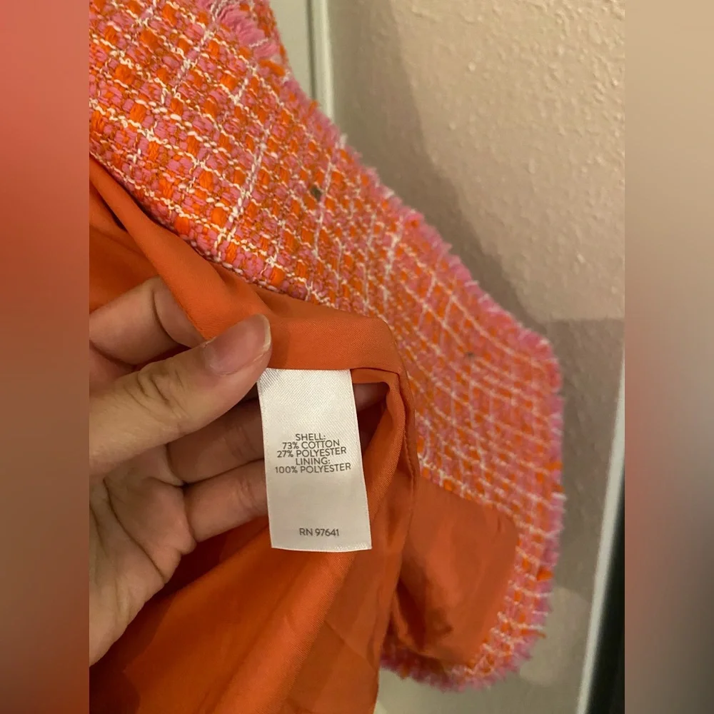 J Jill Dahlia Tweed Jacket in Clementine - Picture 6 of 7